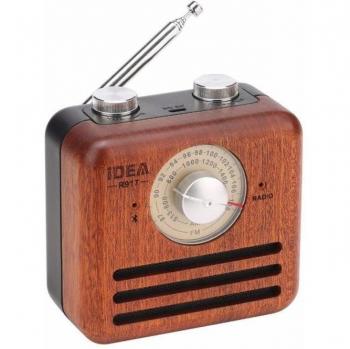 Altavoz Bluetooth Retro con Radio FM R917-A de Madera de Nogal
