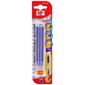 Recambio para bolígrafo borrable retráctil 0.7mm pack 3 uds azul