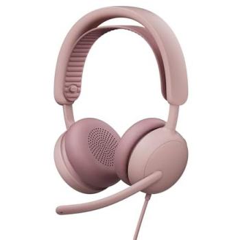 Auriculares Logitech Zone Wireless 2 ES para Empresas - Inalámbricos Bluetooth con Cancelación Activa de Ruido, Microfono y USB-C, Color Rosa