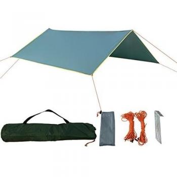 zoophyter 3 x 3 m versátil Hamaca Tienda de campaña Refugio Lona Lluvia Fly, con Guy Line & Juego Kit, DarkGreen