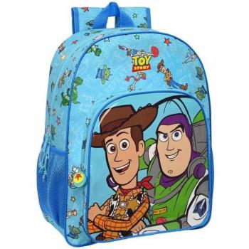 Mochila Escolar Adaptable a Carro Toy Story Ready to Play Disney Pixar 33x42x14cm Azul Claro