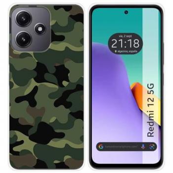 Funda de Silicona Camuflaje para Xiaomi Redmi 12 5G con Diseño Gráfico
