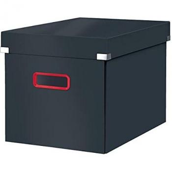 Caja de almacenamiento Click & Store Cosy Cube Grande, gris terciopelo, 32,5 l (A4)
