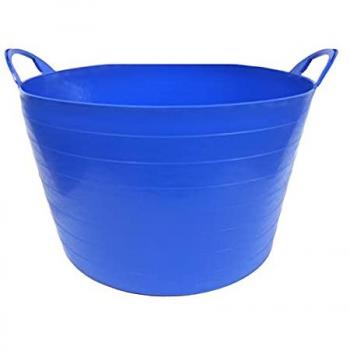 Acan Tradineur - Capazo de plástico 65 litros, 55 x 33 cm, color aleatorio, cesto multifuncional, cubo flexible para establo, jardín, alimentación de animales, mezcla y limpieza