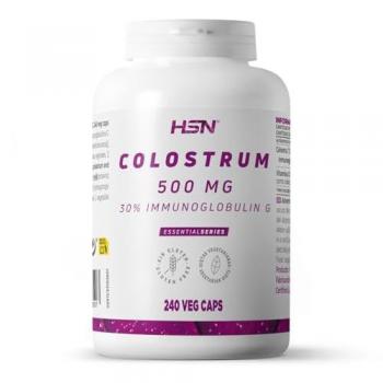 Calostro Bovino 500 mg - 240 Cápsulas Vegetales | 600 mg Inmunoglobulina G Activa por Dosis Diaria | Con Vitamina D3 | No-GMO, Vegetariano, Sin Gluten