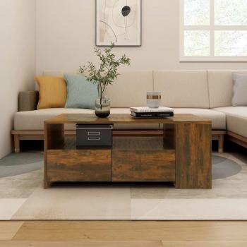 Mesa de centro de madera contrachapada roble ahumado 102x55x42 cm y mesa de centro de madera de ingeniería 102x55x42 cm en colores Blanco, Gris sonoma y Negro