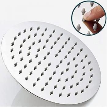 Soffione de Ducha Redondo Ultra Slim de Acero Inoxidable 200 mm Brillo Cromado