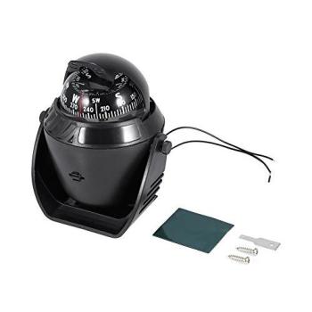 Brújula de Coche de Barco,Brújula Navegación Brújula Marina de Barco de Nautica de Alta Precisión Brújula Giratoria Brújula de Vehículo Luz LED Brújula Electrónica de Navegación para Barco Marino