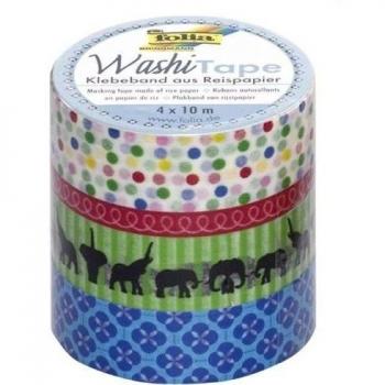 Folia 26404 Washi Tape Happy Birthday - Juego de cintas adhesivas decorativas