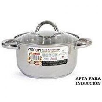 Neron 36983 Cacerola Acero Inducción con T, 20 cm, 4 l