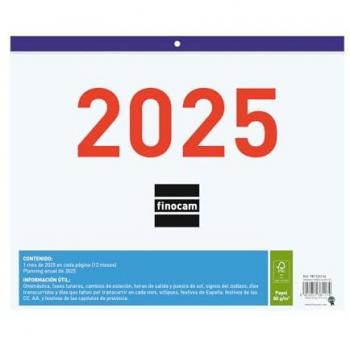 Calendario Faldilla 2025 Mes Vista para Escribir - Español (Enero a Diciembre)