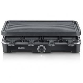 Grill Raclette SEVERIN RG9670, 1400 W, para 8 personas, placa de cocción antiadherente 41,7 x 26,3 cm