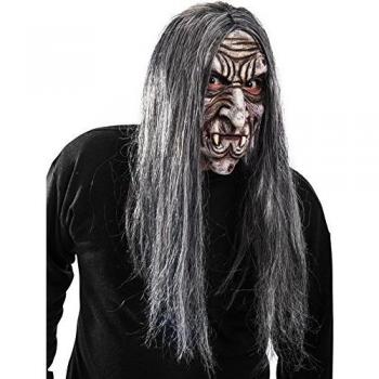 Carnival Toys - Máscara de látex vampiro rugoso con pelo con encabezado, color gris