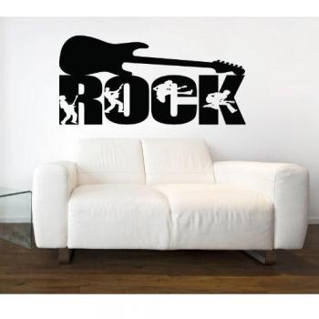Rock música pared pegatinas de vinilo de Arte - por favor elegir su tamaño y color con el menú de abajo, Rojo, Medium 58cm x 44cm - £11.49