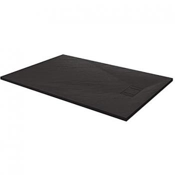 Plato de ducha rectangular antracita efecto piedra IDRALITE modelo Blend 90x170 cm