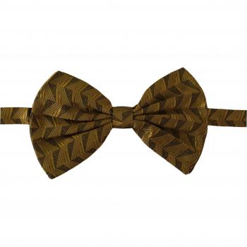 Dolce & Gabbana Gold Fantasy Print Adjustable Neck Papillon Bow Tie