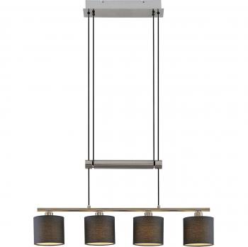 Lámpara colgante 'Jorin' moderna en gris, hecha de metal, para salón y comedor, con 4 llamas E14