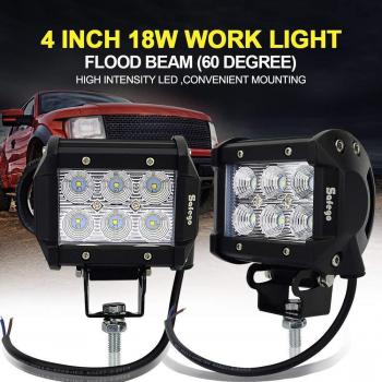 safego 2x 18W Led luz de trabajo 6 LED Lámpara Trabajo Bar viga de inundación del Iluminacion Conducción Led Faros Coche Luz Auto Moto Camión campo a través del jeep del carro coches ATV SUV 4WD Barco Minería Pesca vehículos todo terreno Fog Light 
