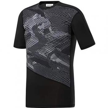 Reebok TS SS Comp tee-AOP Camiseta, Hombre, Negro, XL