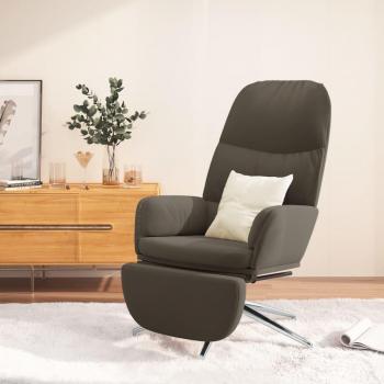 Sillón de relax y reposapiés piel de ante sintético gris oscuro vidaXL