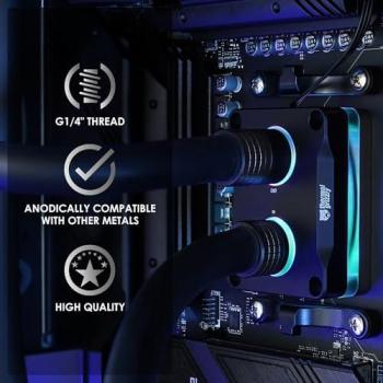 Extensor de Refrigeración Líquida Thermal Grizzly DeltaMate - FF14 Negro, Conexión 14 mm