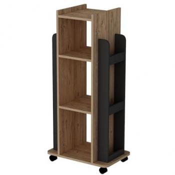 Librería de Pino Atlántico Antracita 120x40x60 cm - Almacenamiento y Estilo Moderno