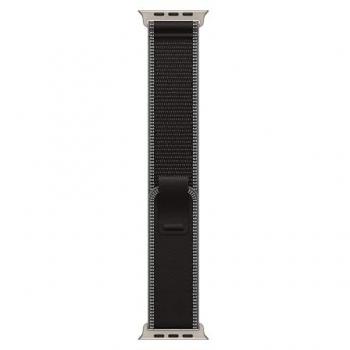 Correa Apple Watch Trail Loop 49mm M/L Negra/Carbón, Poliéster Recycled, Spandex y Nylon