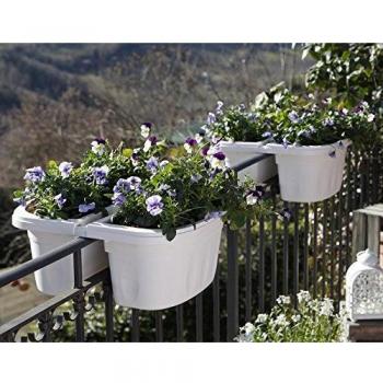 Fioriera Doble Klunia 40 cm con Reserva de Agua, Color Crema