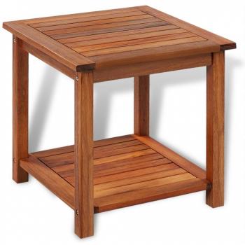 vidaXL Mesa Auxiliar Hecha de Material Madera de Acacia con Ligero Acabado de Aceite