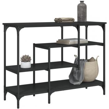 vidaXL Black Console Table with Shelves 100x35x75 cm