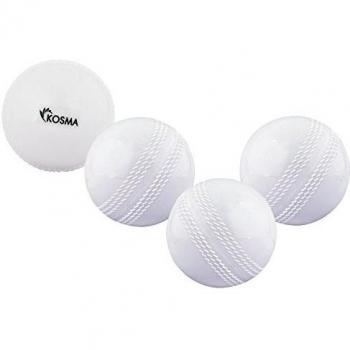 Kosma - Set de 4 pc viento bola pelota de críquet, blanco, 4 unidades