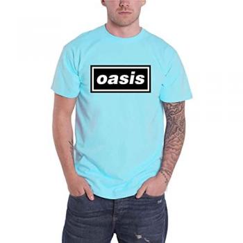 Oasis Decca Logo Unisex Sky Blue T-Shirt - Medium - 100% Cotton
