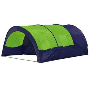 vidaXL Poliéster Tienda de Campaña 6 Personas Azul-Verde