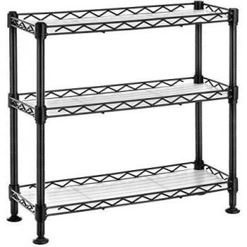 Organizador de Especias de 3 Niveles, Estantes Ajustables de Plástico, Ideal para Botellas y Latas, 40x15x39,5 cm, Color Negro