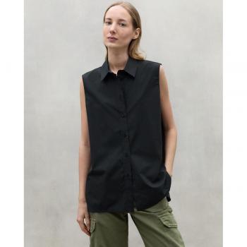 Camisa Anna Negra Sin Mangas de Lyocell Sostenible para Mujer - ECOALF 2024