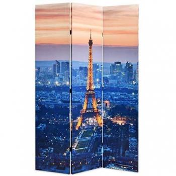 vidaXL Biombo Divisor Plegable 120x170 cm París de Noche Separador de Espacios