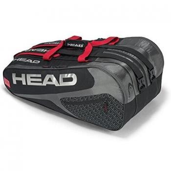 Head Elite 12R Monstercombi Bolsa para Raquetas de Tenis, Unisex, Negro/Rojo, Talla única