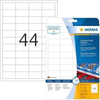 HERMA Etiquetas Autoadhesivas Especiales, 48,3 x 25,4 mm, Dorado, Paquete de 25 Hojas, 1100 Piezas