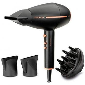 Taurus Shining 2400 Ionic, Secador de pelo iónico antiencrespamiento. Gama Pro Care. 2400W. 2 velocidades. 3 temperaturas. Diseño compacto. Aire frío. 2 concentradores y difusor