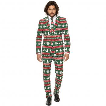 OppoSuits Men's Slim-Fit Festive Green Holiday Suit & Tie Set, Size 38 Regular