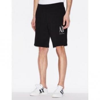 Armani Exchange Men's Casual Bermuda Shorts, Black, Cotton, Size 2XL
