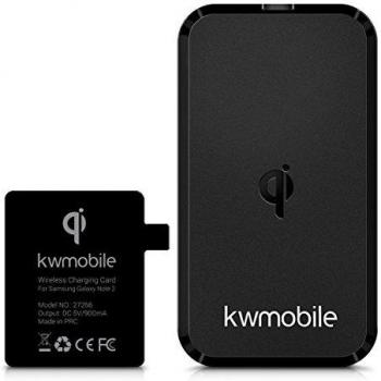 kwmobile cargador Qi inálambrico en negro y receptor de carga Qi para Samsung Galaxy Note 2