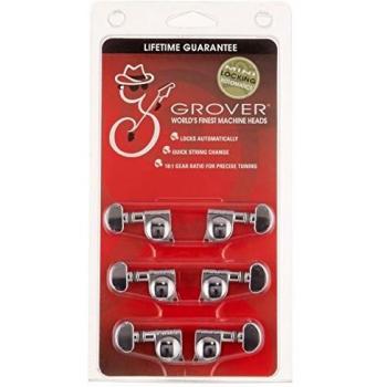 Grover 406C Rotomatic Mini 3 per Side Self Locking Machine Heads, Chrome