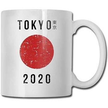 OPLKJ Taza TOKYO 2020 Coffee Mug Ceramic Tea Cup Water Container Novelty Handle 11oz Desk Accessories