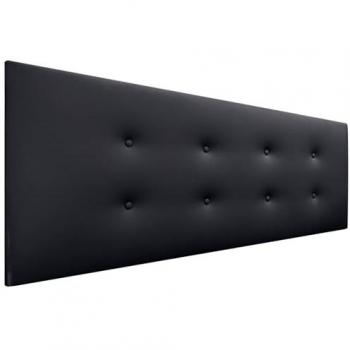 Cabecero Tapizado de Polipiel Aqualine Pro con 2 Hileras de Botones - Negro 150x50cm (Camas 150/160)