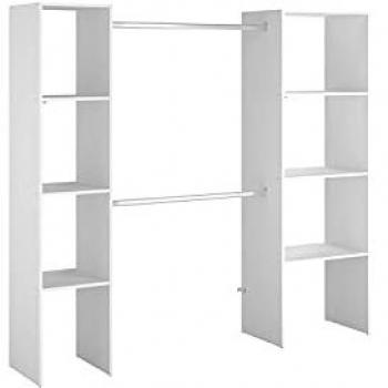 Vestidor Concept Usine Elysee - Armario Abierto con 6 Estantes y 2 Barras para Ropa, Dimensiones: 198 x 40 x 180 cm
