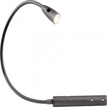 Lámpara de lectura LED BERTA, 1.5W, 3000K, 65lm, Brazo flexible, IP20, Color plata