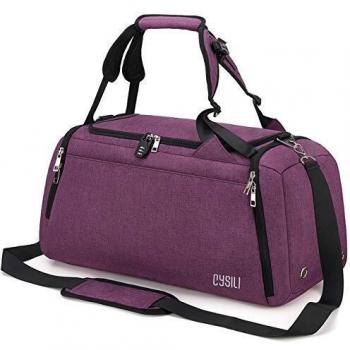 CySILI Bolsa de Deporte con Compartimento para Zapatos y Bolsillo Mojado, Bolsa de Gimnasio Impermeable para Hombres y Mujeres, Viaje Duradero con Cerradura de combinación