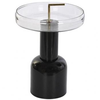 Mesa auxiliar DKD Home Decor Cristal Negro Transparente Hierro 41 x 41 x 57 cm
