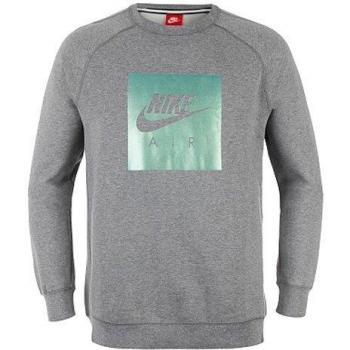 Nike M Nsw Crw Flc Air Hrtg Camiseta de Manga Larga, Hombre, Gris